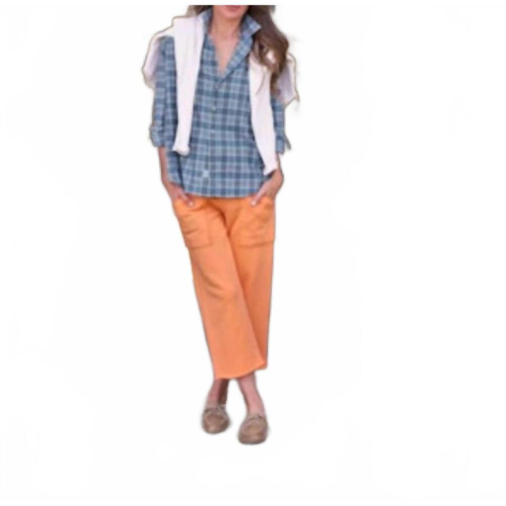 NEW FRANK & EILEEN eileen plaid flannel shirt in grey/ light blue